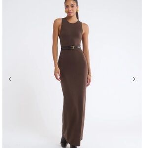 Rumored Chocolate Brown Belted Maxi Dress